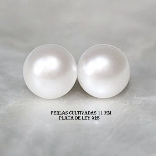 Pendientes de Perlas Cultivadas 11-11,5 mm y Plata de Ley