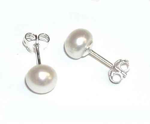 Pendientes de Perlas Cultivadas 7-7,5 mm y Plata de Ley